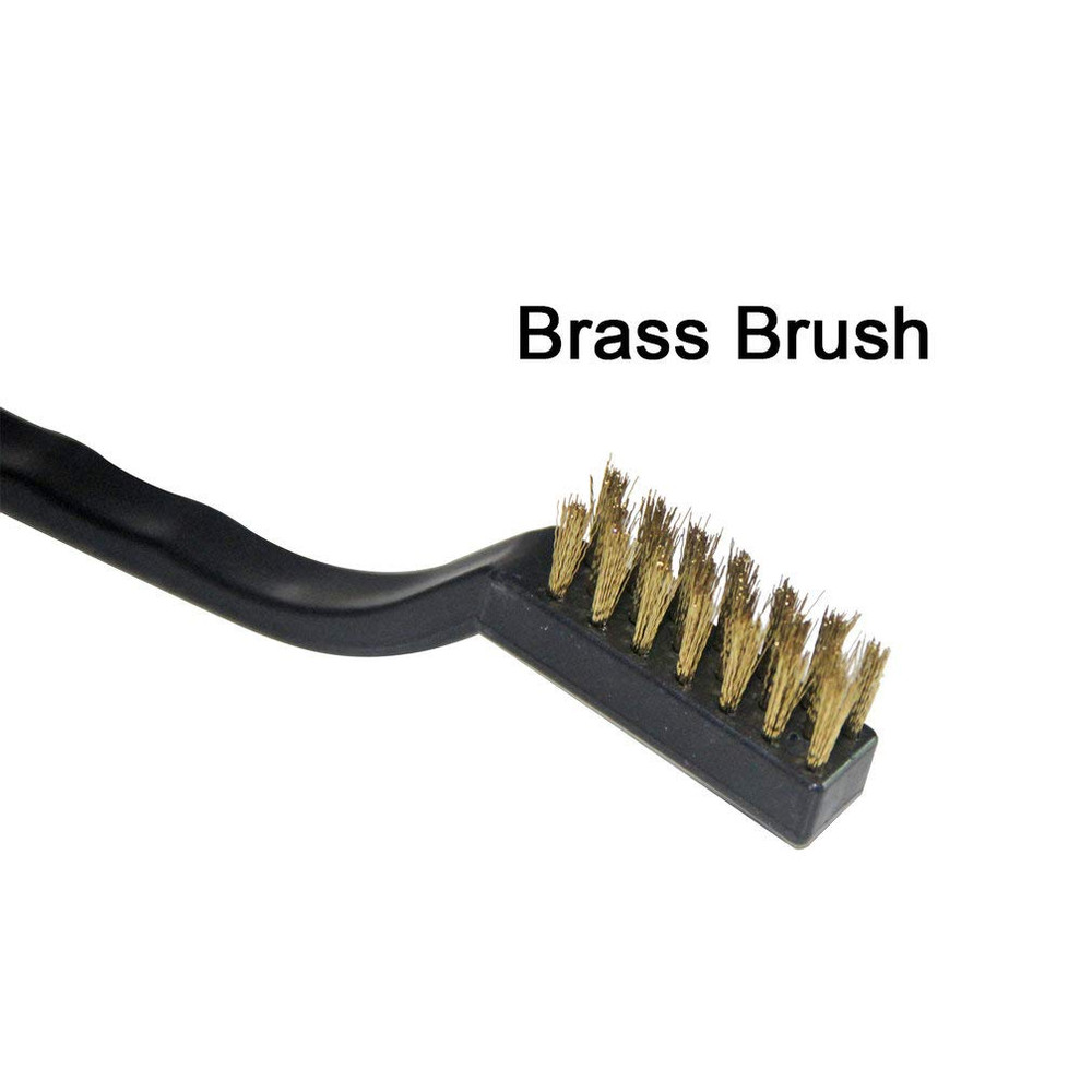 9PCS MINI Brass Brushes Set Curved Handle Scratch Wire Toothbrush....