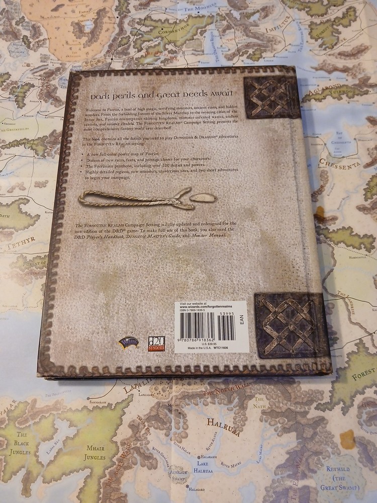 Dungeons & Dragons Forgotten Realms Campaign Setting Misbound VG Condition w/Map
