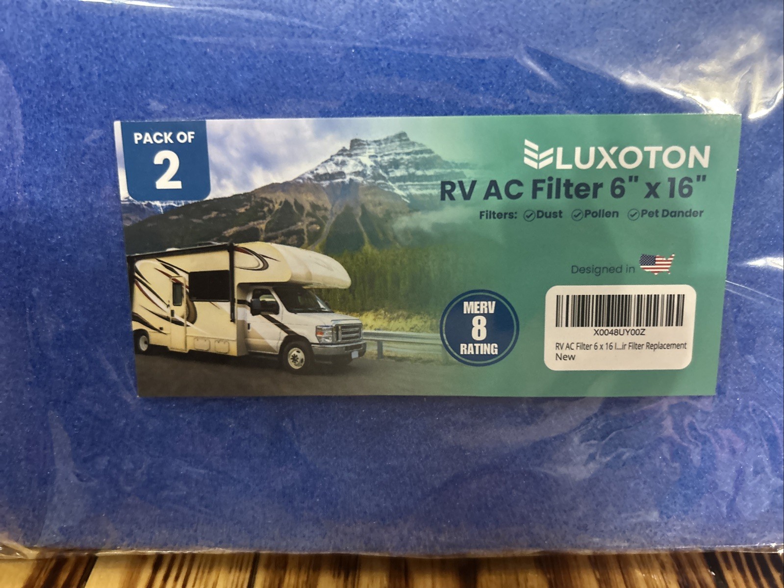 (4) RV AC Reusable Filters | 6 x 16 inches MERV8 | Replacement for Coleman Mach