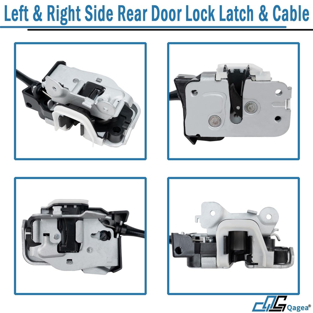 Rear Door Lock Latch & Cable - Left Driver & Right Passenger Side - Replacement