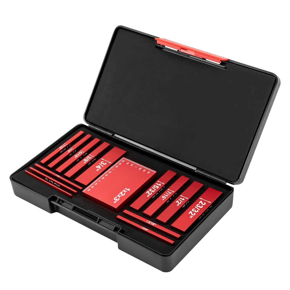Setup Blocks Woodworking Tools - 15-Piece Gauge Block Set with Precise