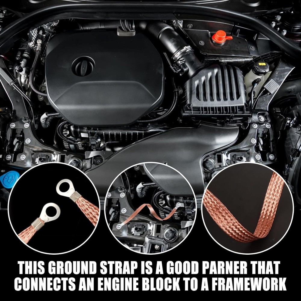 Versatile Copper Ground Strap Kit - 8 Durable Straps for Any Vehicle Application