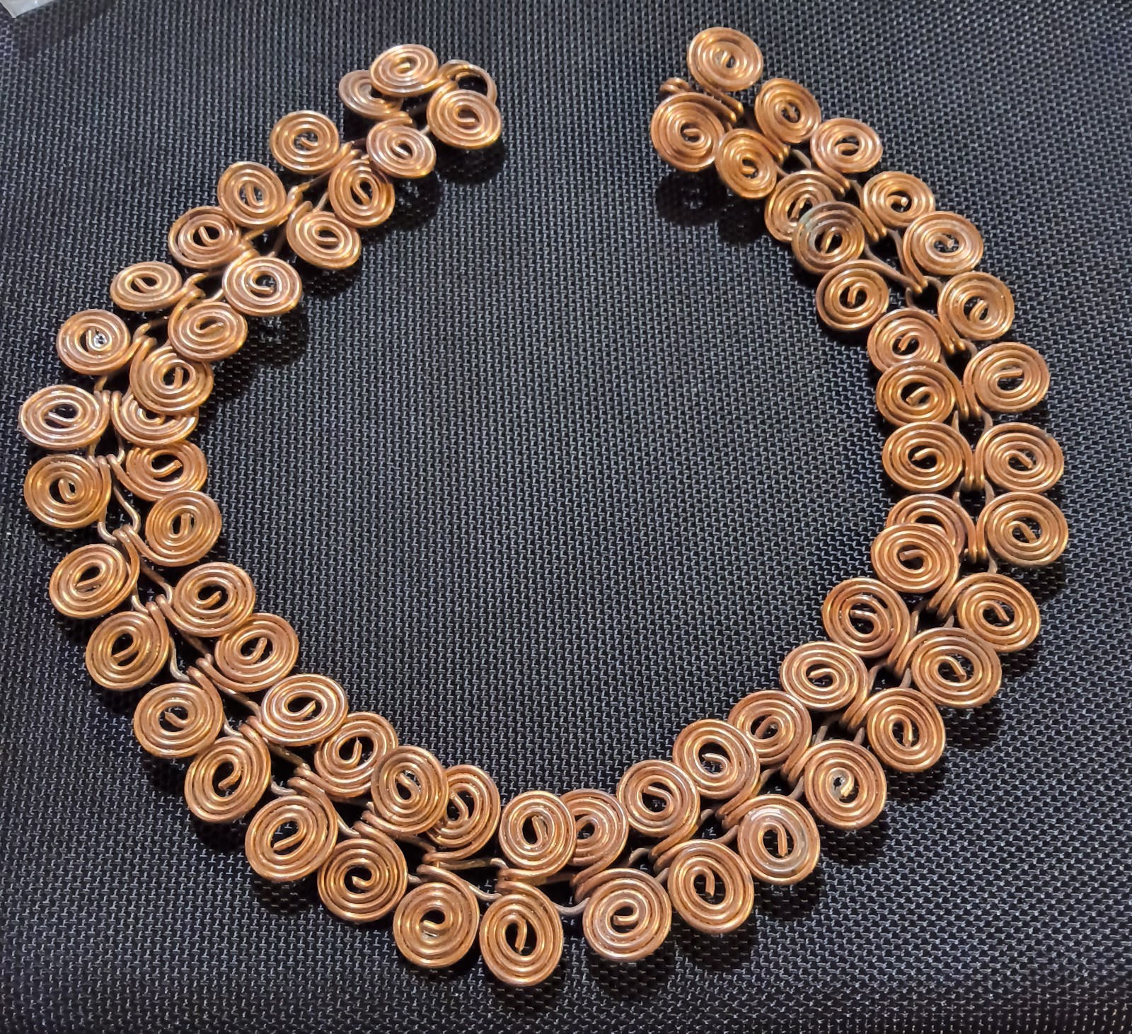 Ancient Egyptian Copper Coil Style Necklace - 18" - 86 Grams - Handcrafted