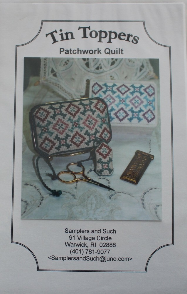 Patchwork Quilt Tin Topper with Fob - Samplers and Such