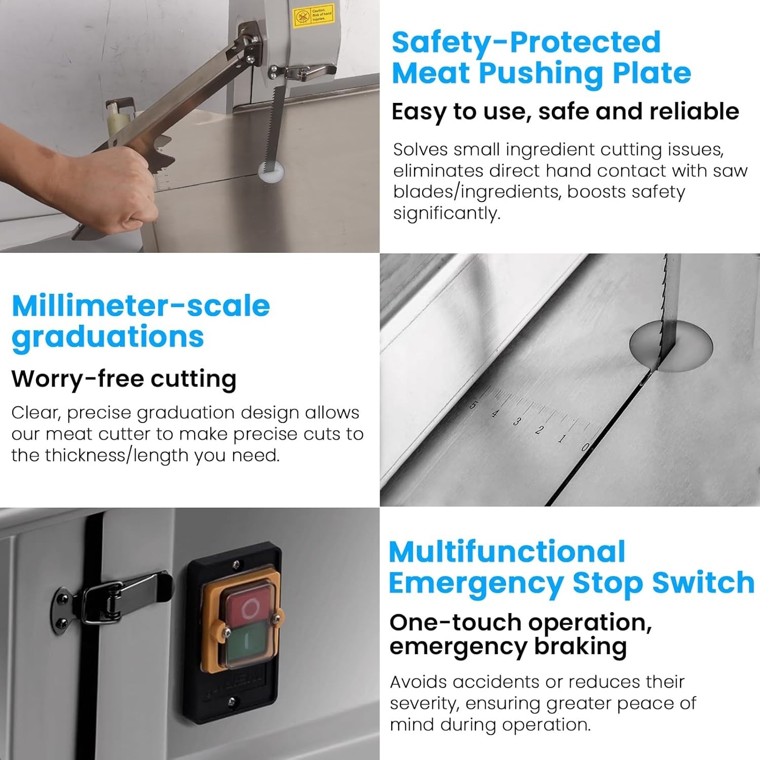 1000W Electric Bone & Meat Saw Machine Frozen Meat Cutter for butcher 8 Blades