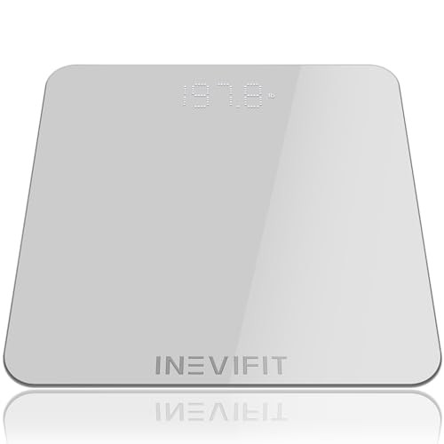 Bathroom Scale, Highly Accurate Digital Bathroom Body Scale, Measures Silver