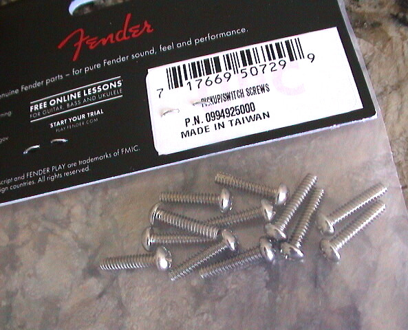 FENDER PICKUP & SELECTOR SWITCH MOUNTING SCREWS - 099-4925-000 NEW!!