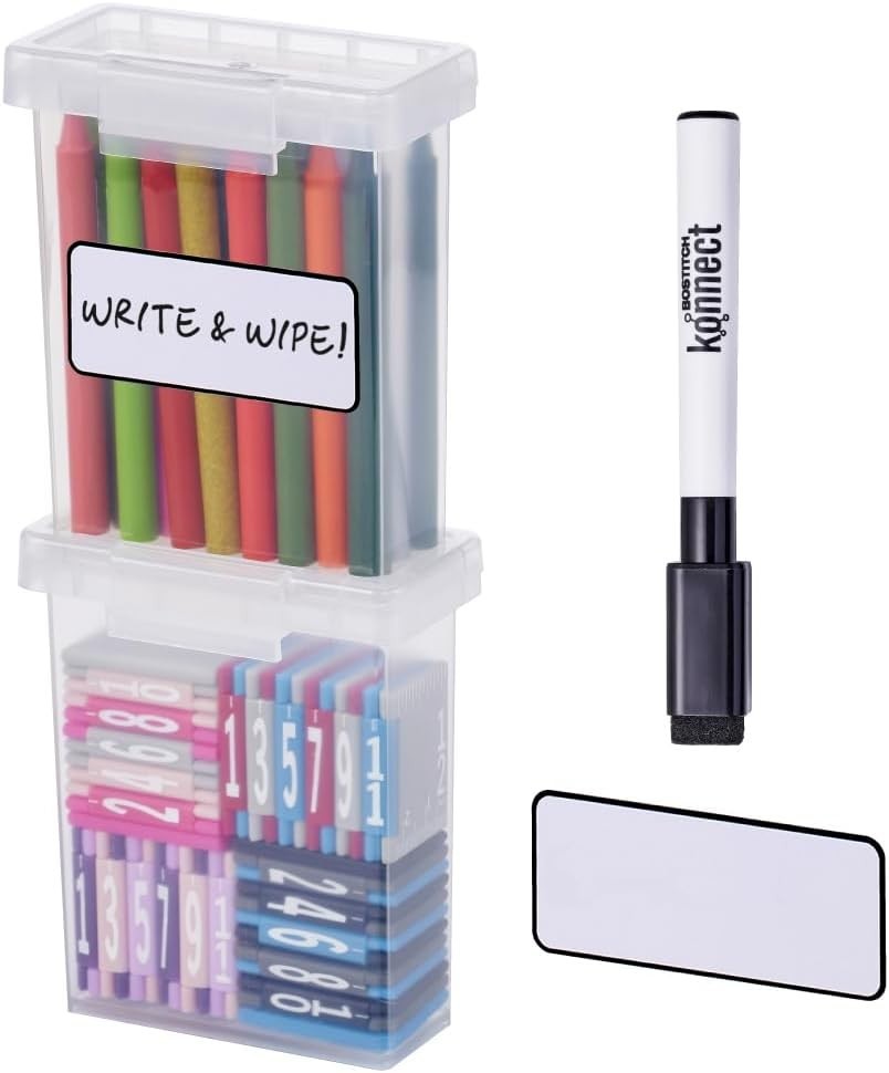 Konnect Storage Containers W/ Lids Organizer Clear Plastic Box Stackable Nesting