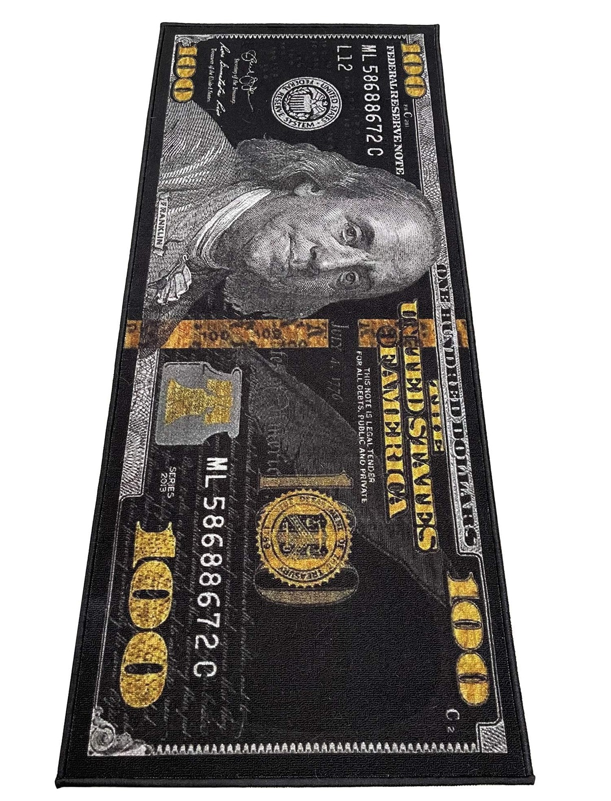 Huahoo Black Money Rugs 100 Dollar Bill Area Rug Door Mat Runner For L