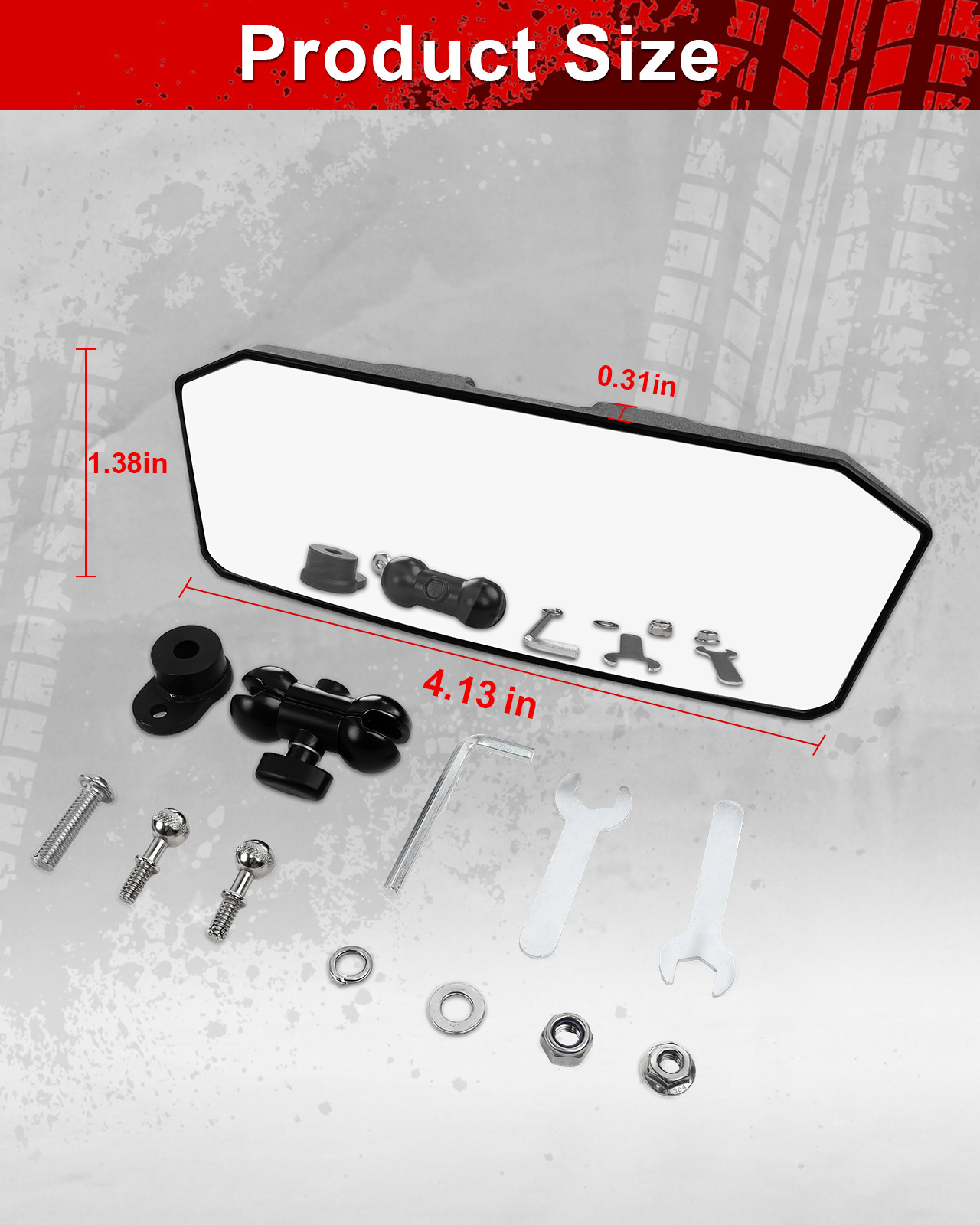 UTV Rear View Center Mirrors For CFMOTO UFORCE U10 Pro/UFORCE Pro XL 2025-2026