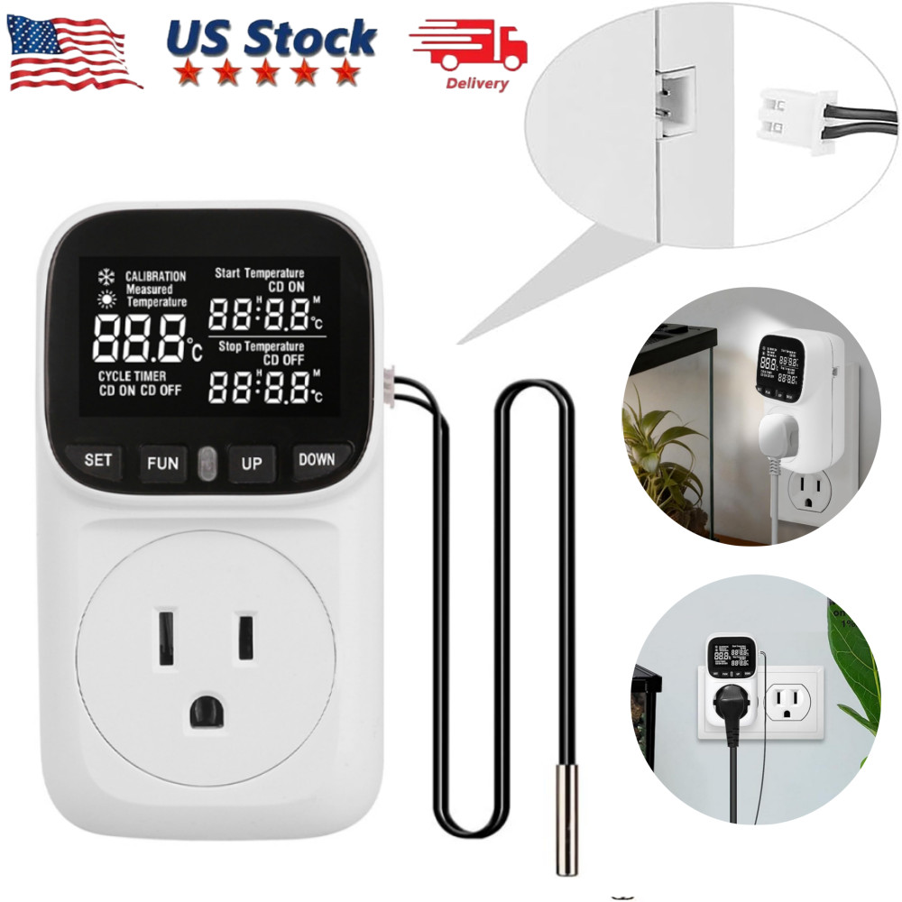 Digital Thermostat Temperature Controller Heating Cooling Greenhouse & Incubator
