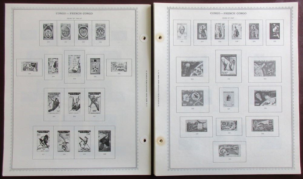 French Congo: Clean Set of Unused Minkus Supreme Global Pages to 1985