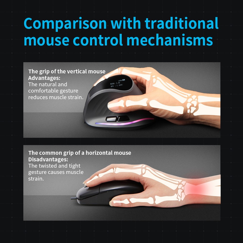 ZELOTES Wireless Mice Ergonomic Optical Indicator Lightweight Gaming Mice For