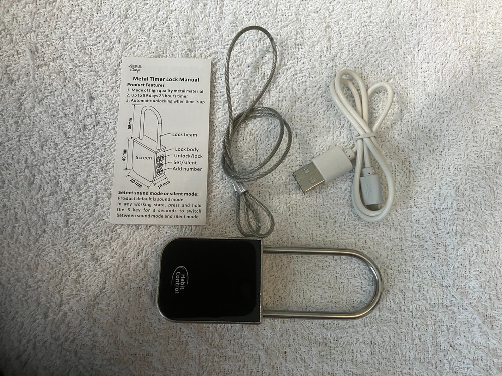Metal Timer Lock-Smart Padlock for Kitchen Cabinets, Times Out Keyless Pad