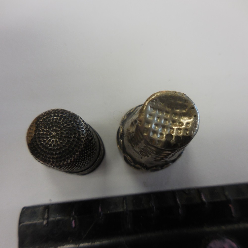 2 SILVER THIMBLES ~ ONE MARKED & OTHER TESTED STERLING