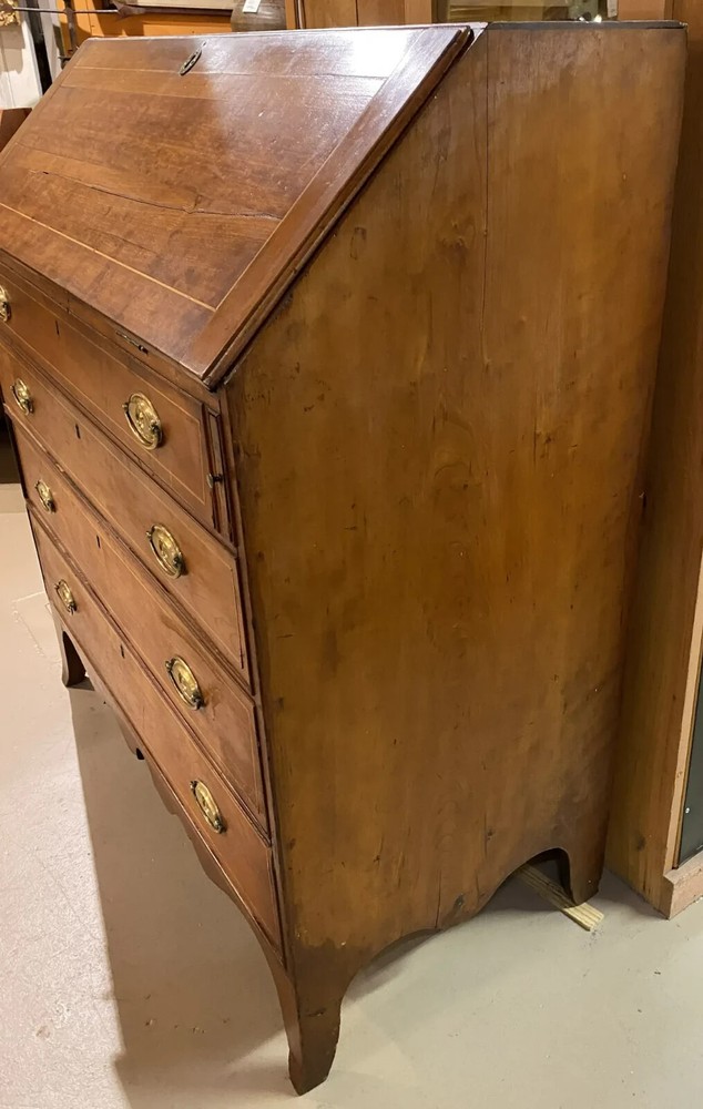 Federal Country Hepplewhite Cherry Standing Fall Front Desk with Compartments