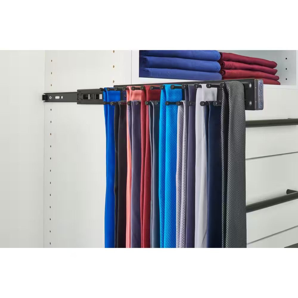 Sliding Tie Rack for Custom Closet Systems