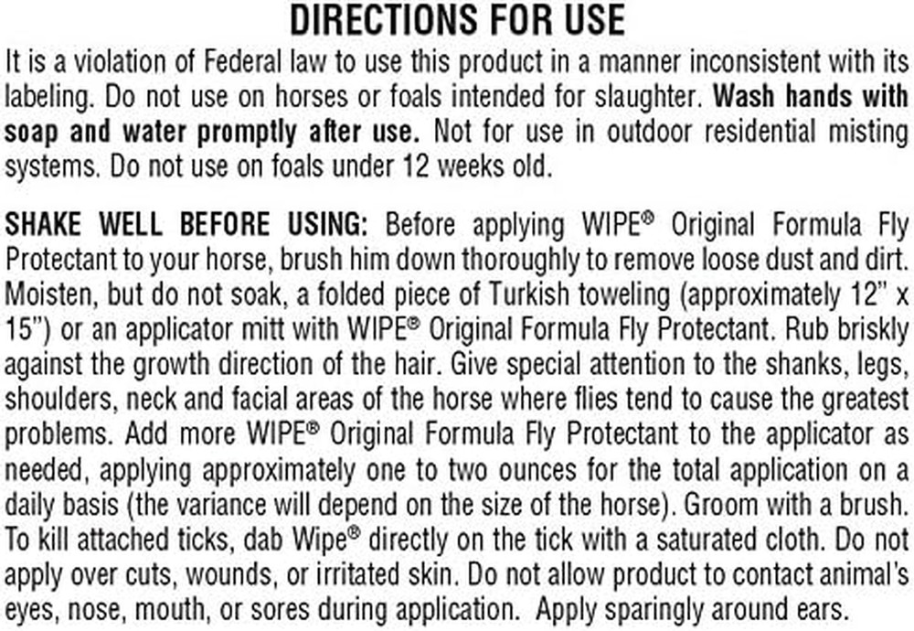 Wipe Original Formula Fly Protectant, 1 Gallon