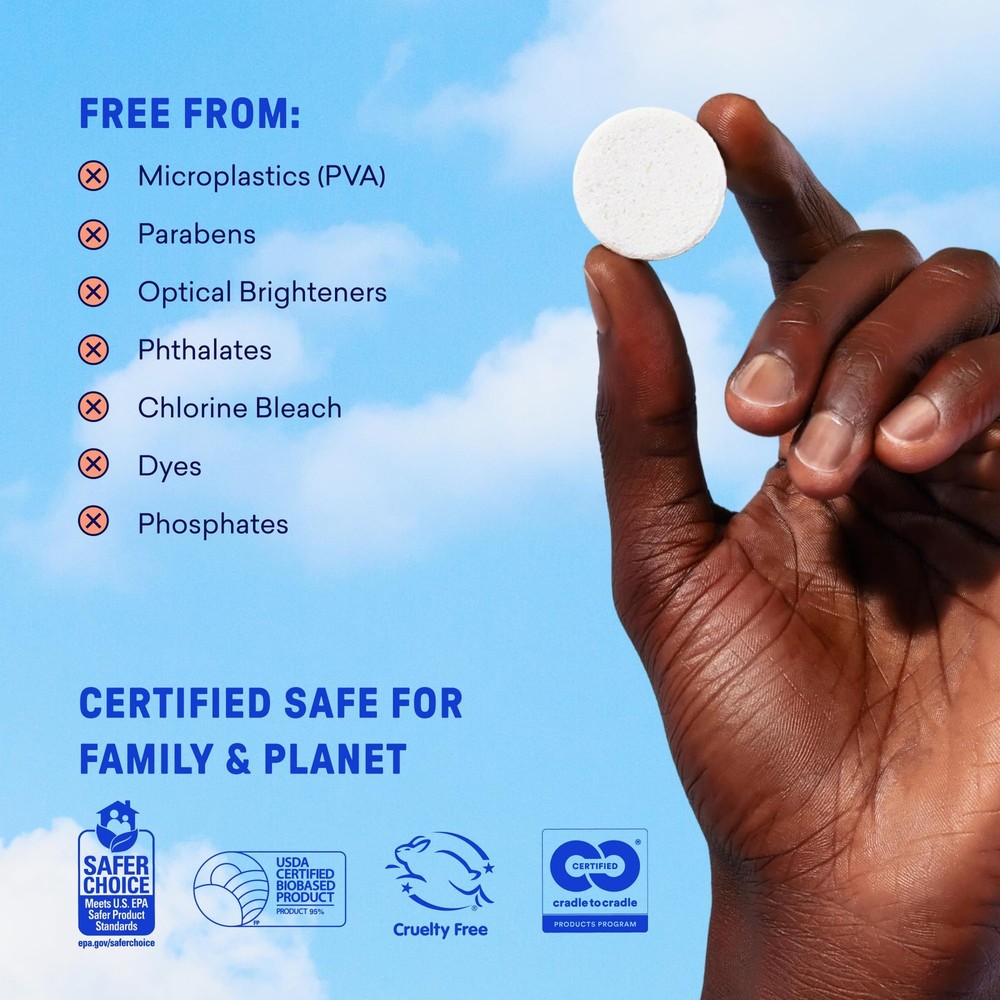 Laundry Detergent Tablets, 120 Count, Plastic-Free Eco-Friendly Pods, Sheets,...