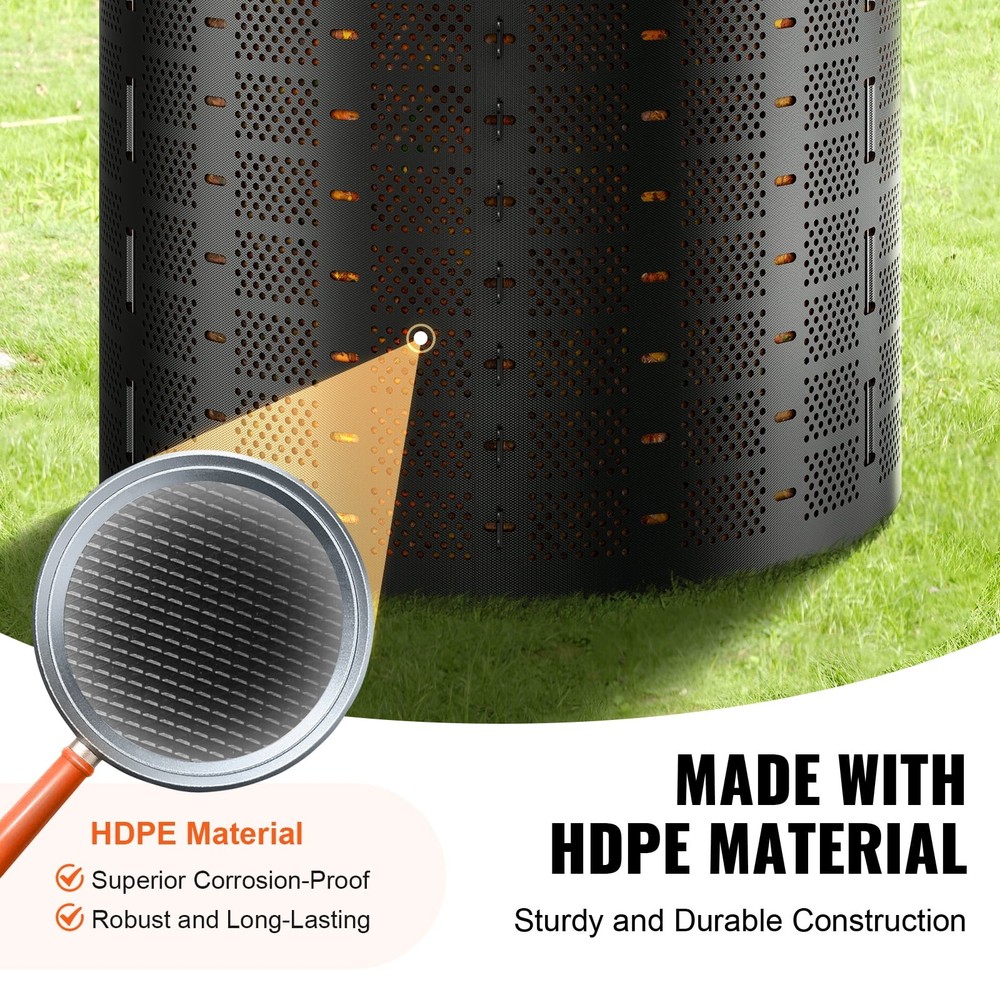 KFFKFF Composting Container 220 Gallon, Outdoor Adjustable Compost Maker