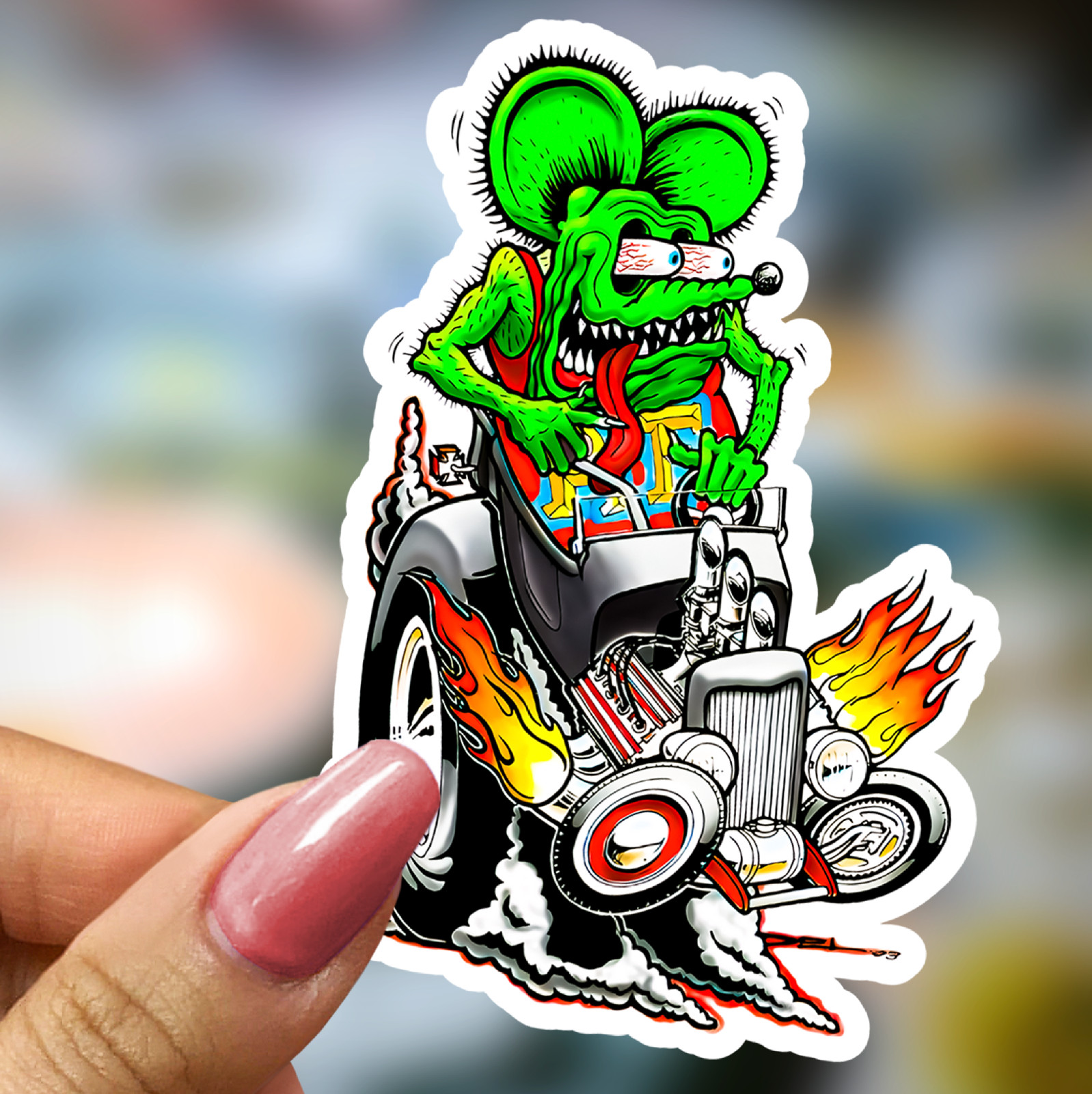 50pcs Rat Fink Ed Roth Vinyl Decals Vintage Hot Rod Custom Sticker Set