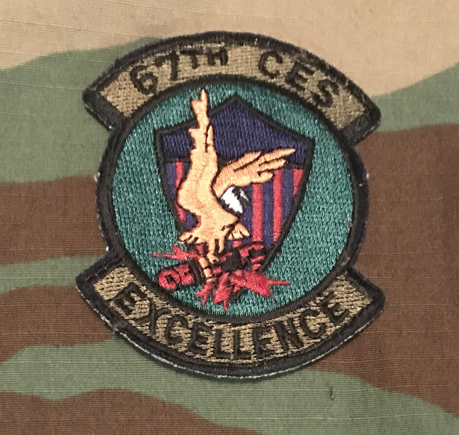 US Air Force 67th CES Patch BDU Sew-On Civil Engineering Squadron USAF