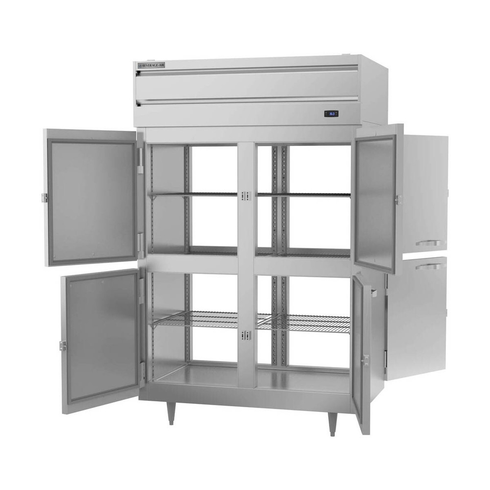 Beverage Air PRD2HC-1AHS 52" 2-Section Pass-Thru Refrigerator w/ 8 Solid Half...