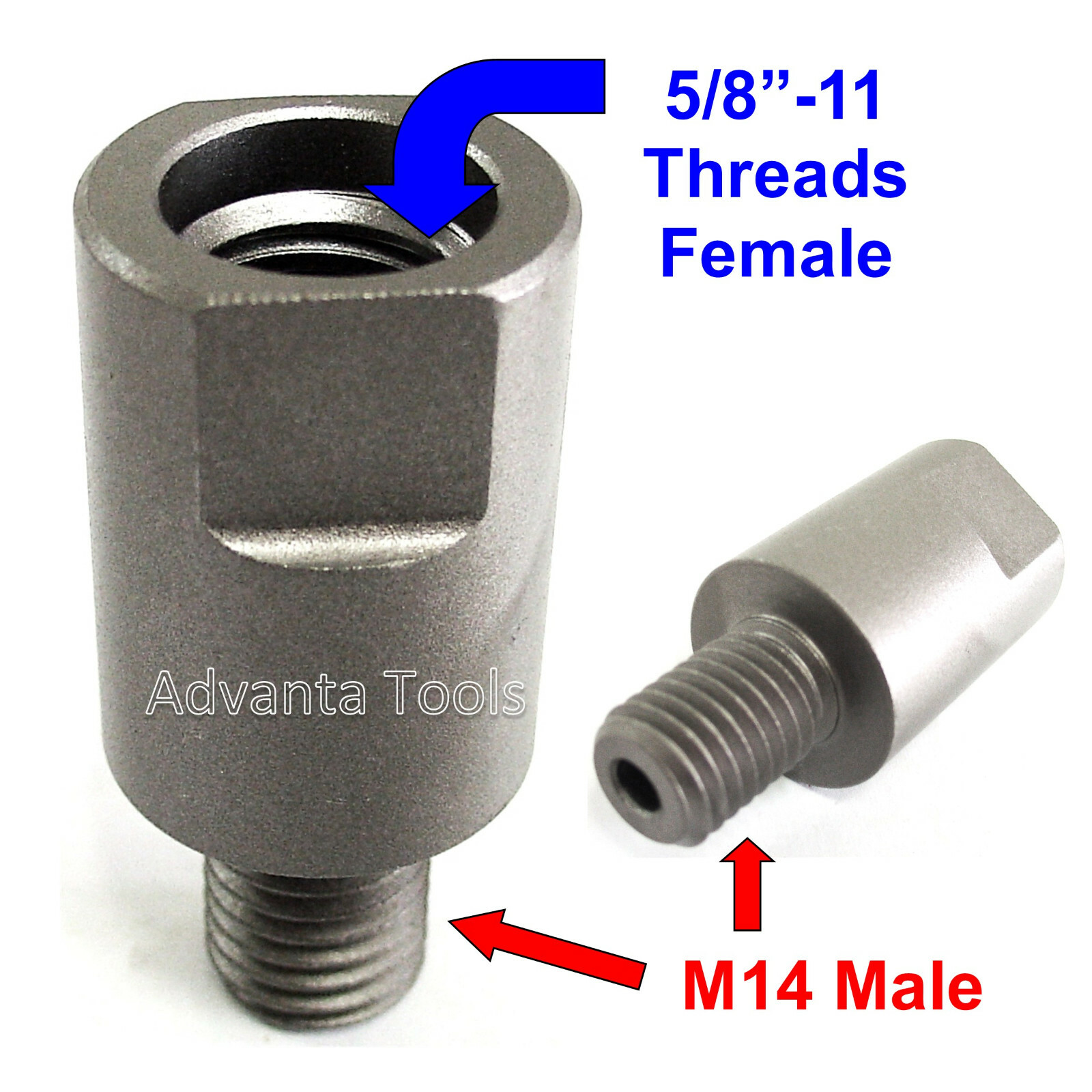 Angle Grinder Adapter: M14 Male  -  5/8"-11 Female