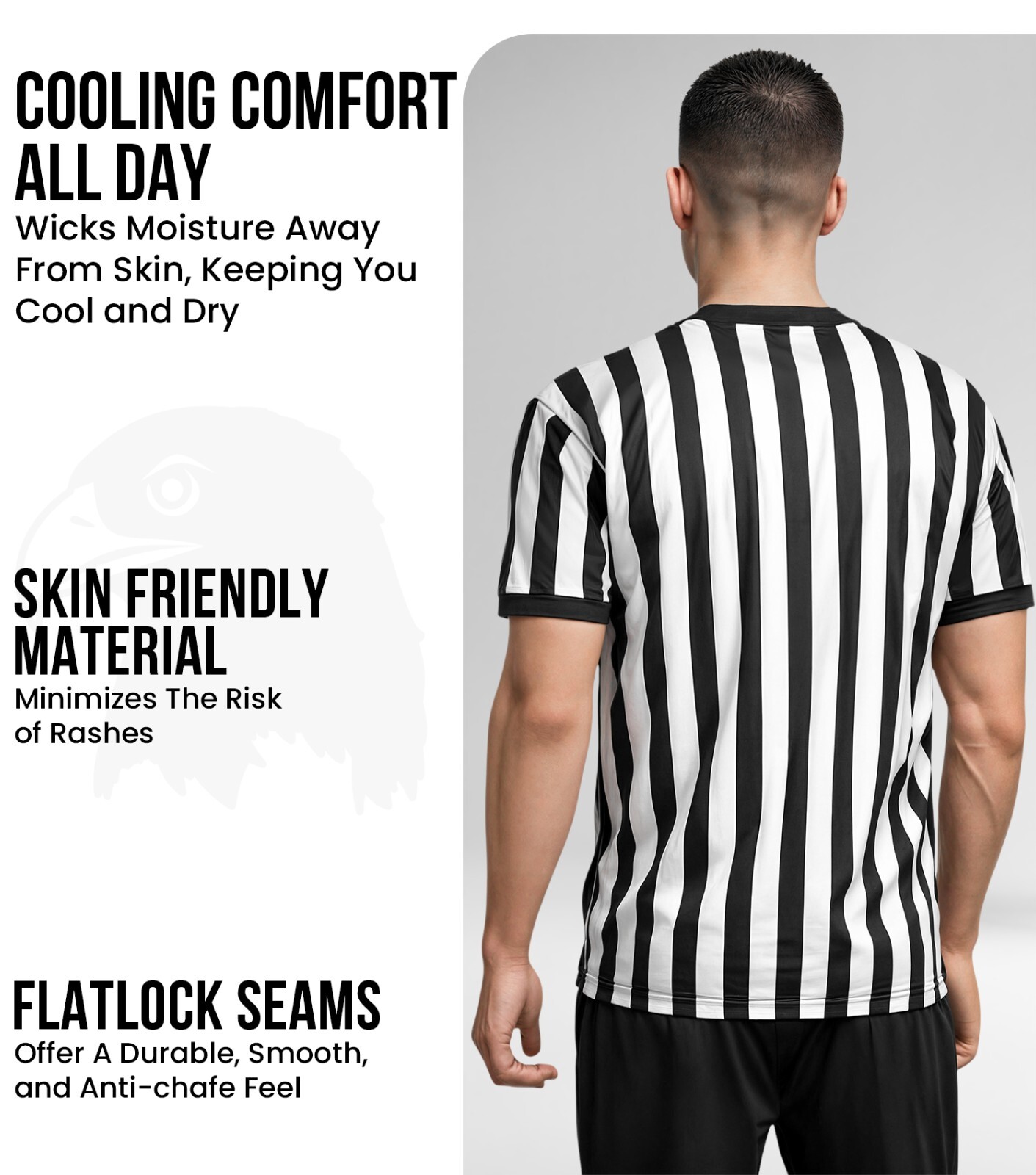 Exxact Sports Referee Shirt Men, Athletic Fit Basketball Referee Shirt for Sport