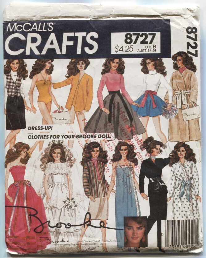 McCalls Pattern 8727 Brooke Shields doll wardrobe Complete Original