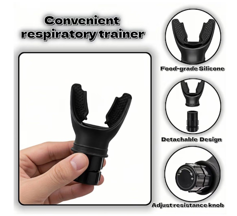 Breathing Exercise Device Lung Trainer Adjustable Silicone Respiratory Tool