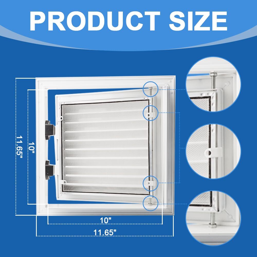 12 x 12 inch - Access Doors - Access Panel for Drywall with Push-Button Switc...