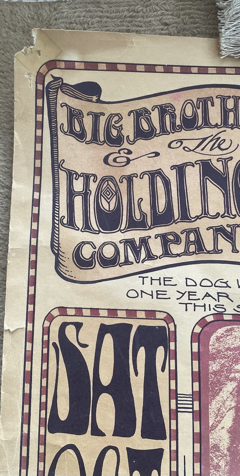 1966 BIG BROTHER & THE HOLDING CO. Sir Douglas Quintet, FD-30 Family Dog Poster