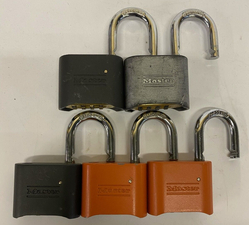 Used Lot of 5 Master Lock #178 MISSING CODES