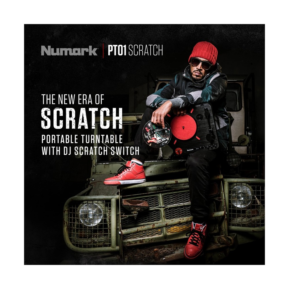Numark PT01 Scratch | DJ Turntable for Portablists With User Replaceable Scra...