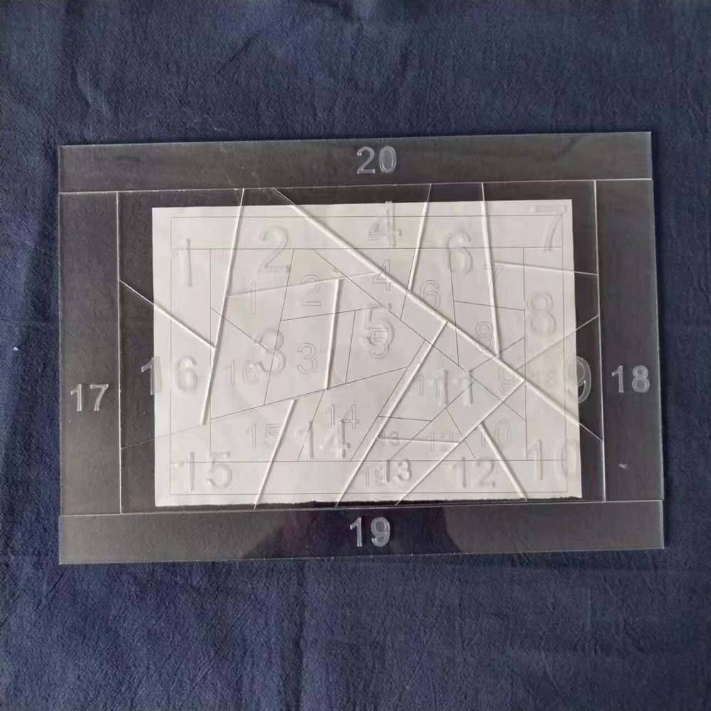 20PCS Acrylic Quilting Template Ruler with Numbered Sections Clear Patchwork ...