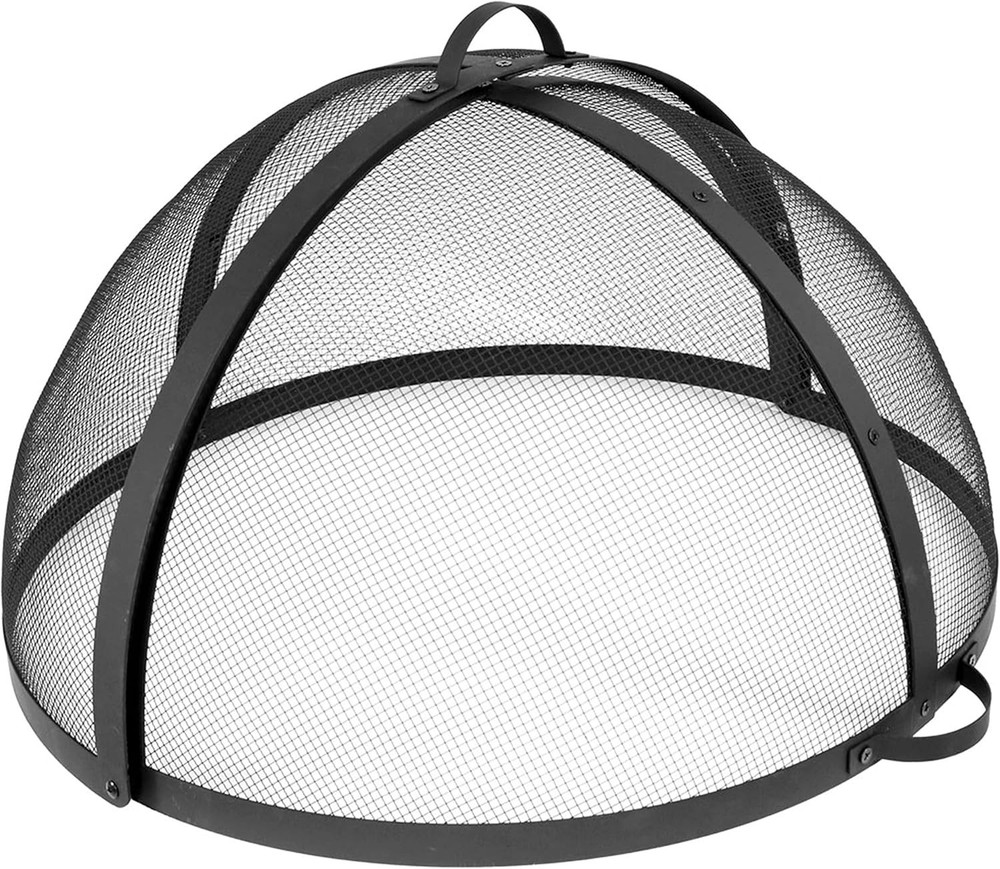 Contemporary 22-Inch Fire Pit Spark Screen with Easy Access - Backyard Essential