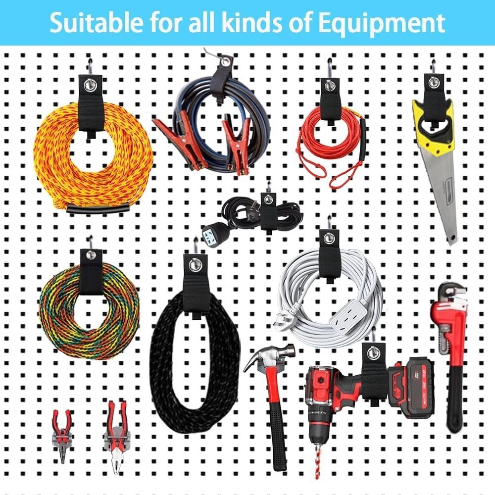 Heavy-Duty Storage Straps - 9 Pack Hook and Loop Hanging Extension Tool Cord...