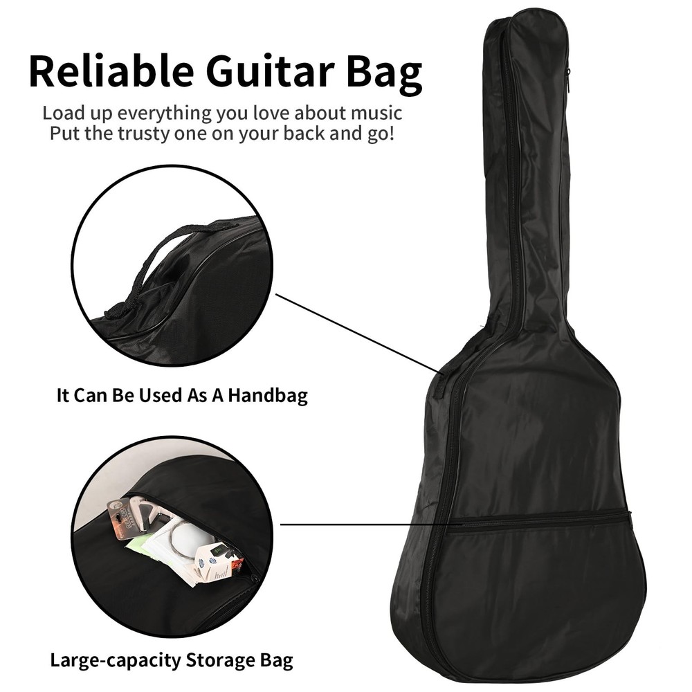 30in Beginner Acoustic Guitar Basic Starter Kit Tuner Capo Strings Winders St...