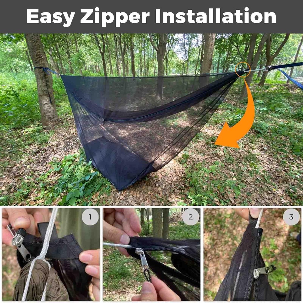 onewind Hammock Mosquito Net, Camping Bug Net with Black - With Floor