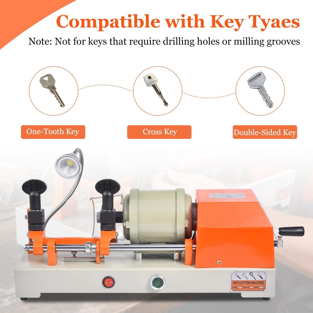 Automatic Key Cutting Machine Key Duplicating For One Tooth/Cross Key W/light