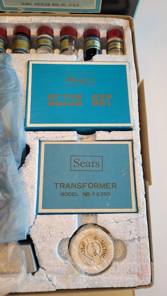 Vintage Sears 750 Power Zoom Micro Lab Kit Master Microscope Kit Model 6378
