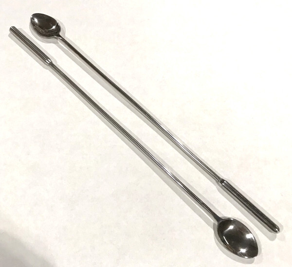 2pcs 12” Long Bar Spoon, Mixing, Cocktail, Stainless Steel Solid Shaft, BS13LO-2