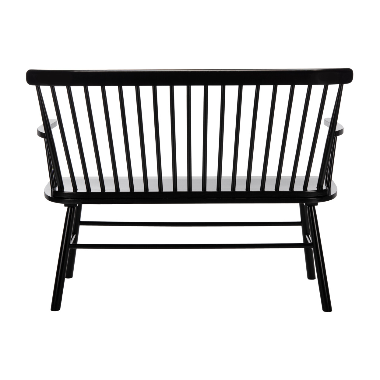 SAFAVIEH Addison Spindleback Settee | Black |