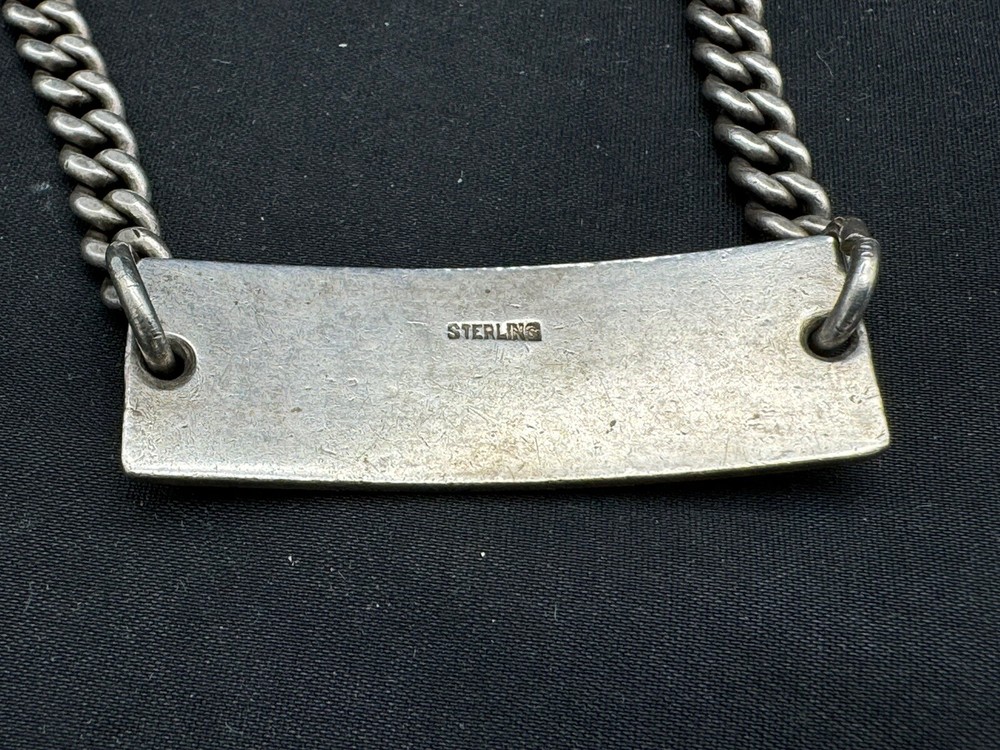 WWII STERLING SILVER ENAMEL ID BRACELET