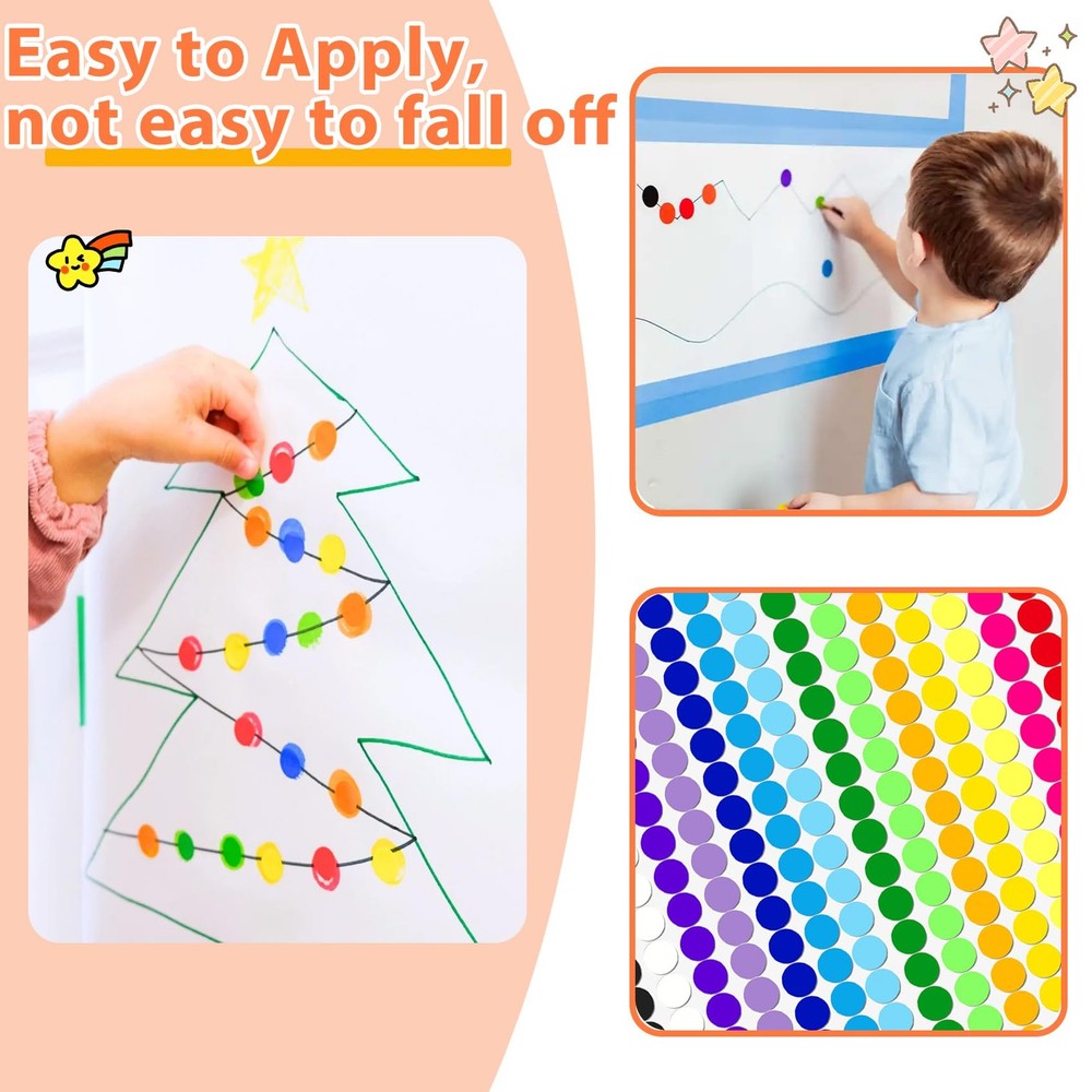 Colored Coding Dot Stickers - 2800 Pcs 1/2 inch Circle inch, 0.5 Inch