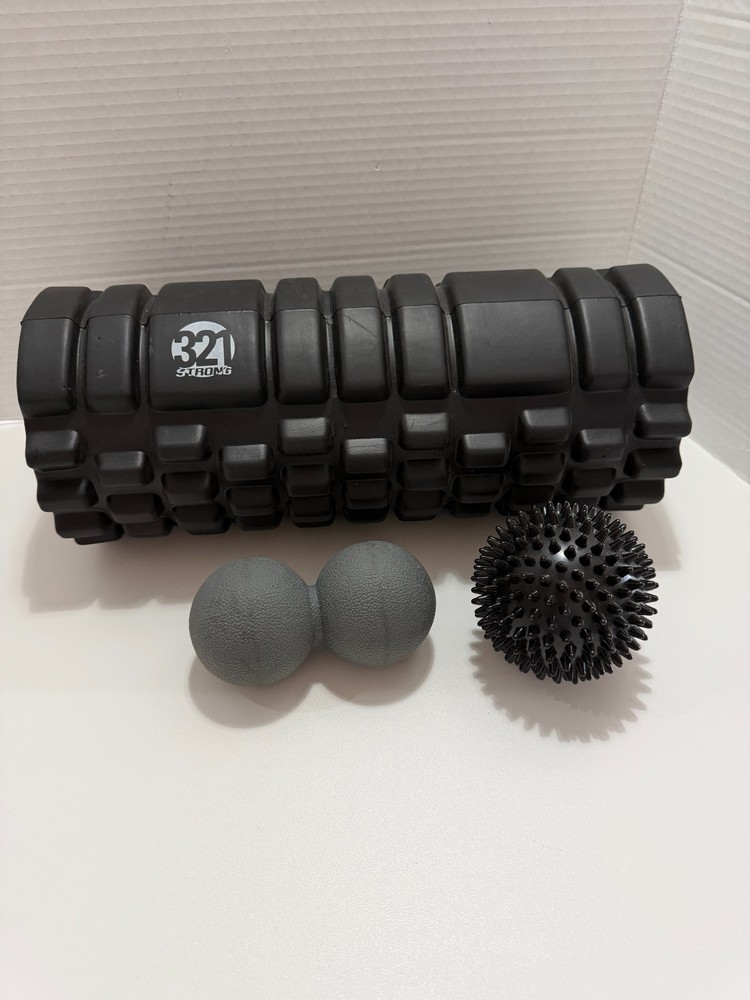 321 STRONG Foam Roller - Medium Density Deep Tissue Massager & 2 Small Massagers