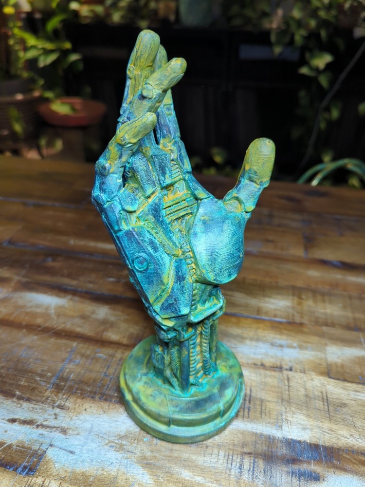 Ocean Patina Robot Cyborg Skeleton Hand Controller Holder