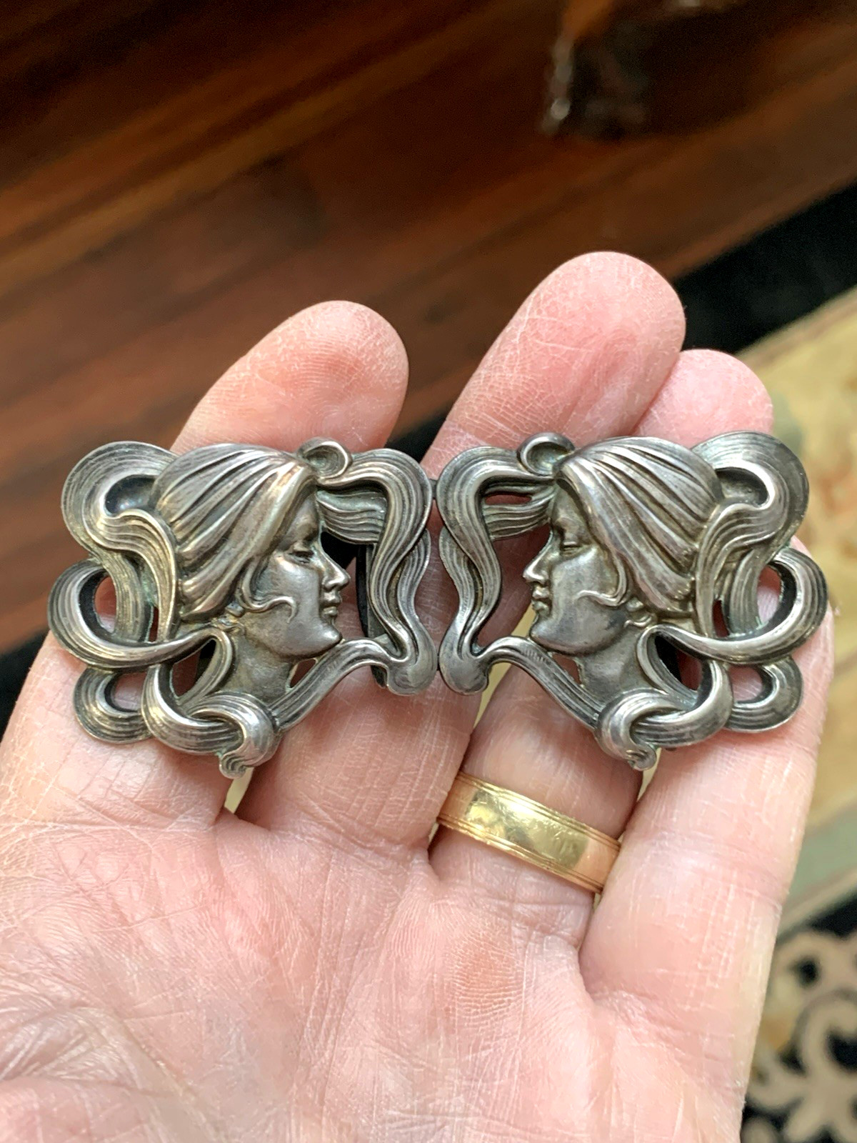 Rare Kerr Art Nouveau Sterling Silver Buckle 1901 Museum