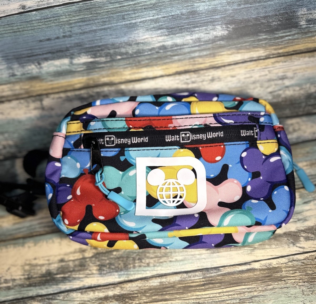 NEW Disney Parks Belt Bag Mickey Mouse Balloons Print •Adjustable Strap